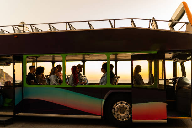 San Giljan, Malta - December 20 2022: Oldtimer Bus at the Traditional Streets of Malta