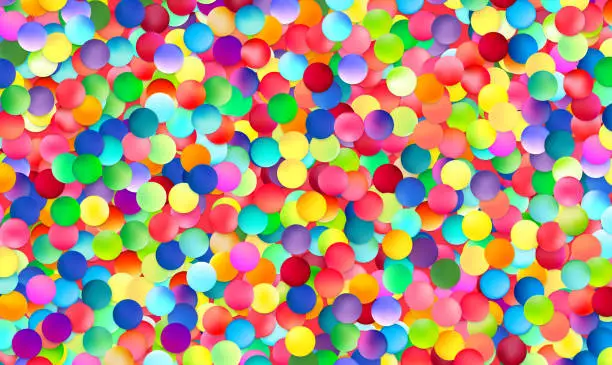 Vector illustration of Dense Multicolor Bubble Mosaic