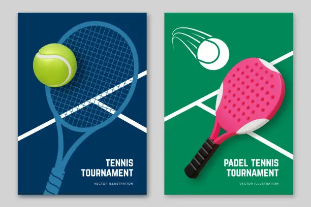 Vector illustration of Tennis and Padel tennis championship or tournament poster design. Vector illustration