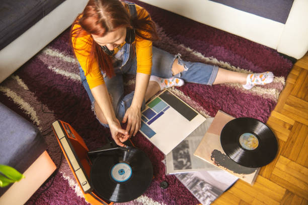 istock The joy of putting a record on in free time 2058875979