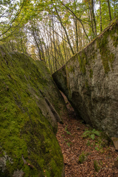 istock Two large boulders creating a narrow passage.. 2058878009