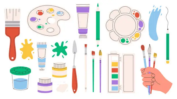 Vector illustration of Painting tools set