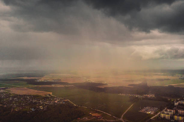 Rain cloud drone photography.