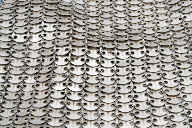 Medieval chain link armor made of gray metal rings
