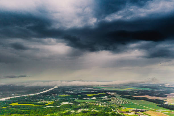 Rain cloud drone photography.