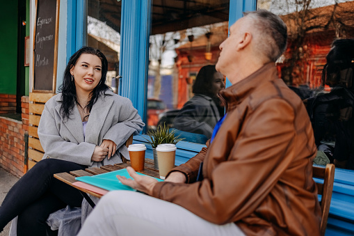 Man selling insurance to a client