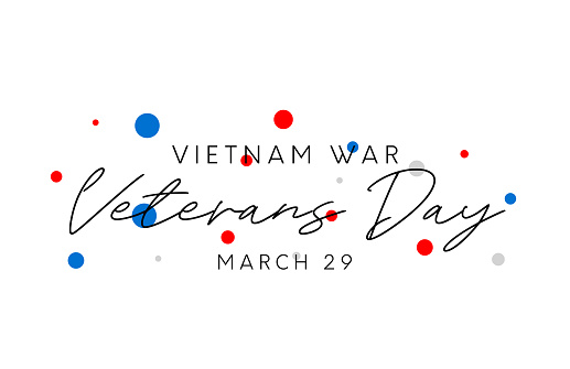 Vietnam War Veterans Day lettering poster, card. Vector illustration