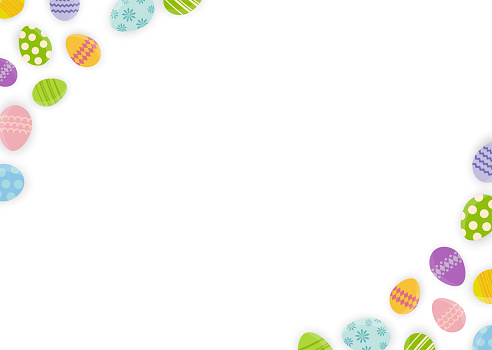 Easter eggs frame with copy space. Vector illustration
