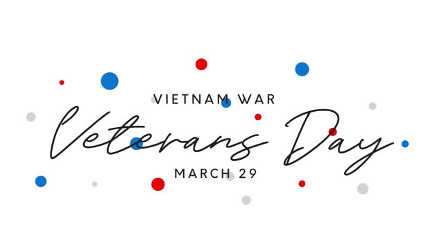 Vietnam War Veterans Day lettering poster, card. 4k