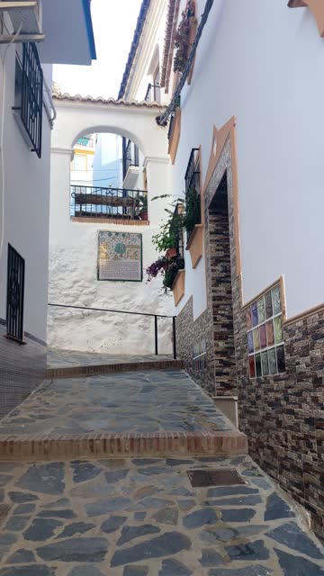Cozy quite streets in Canillas de Aceituno, starting hiking trail to Maroma peak