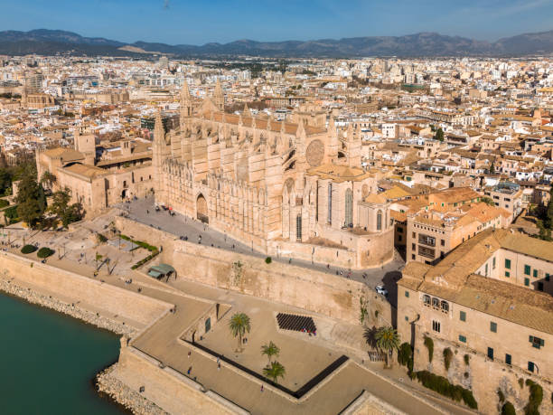 istock Cathedral de Mallorca aerial view from drone 2059123378