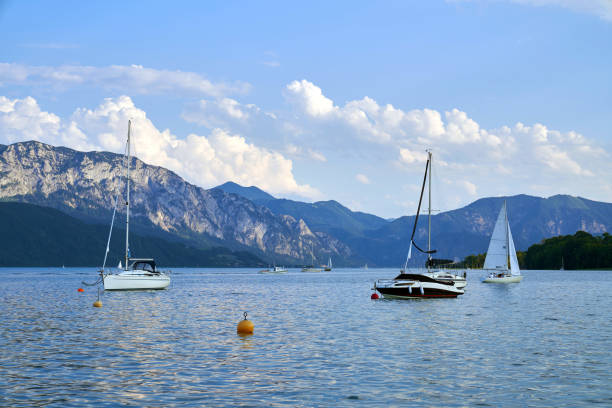 Beautiful Attersee lake landscape in Austrian Alps