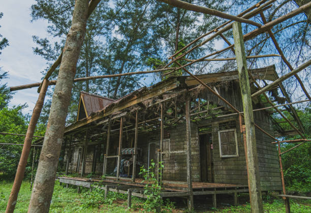 istock A rustic and abandoned wooden house 2059159903