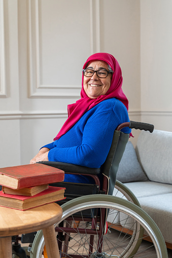 Senior woman wearing a headscarf