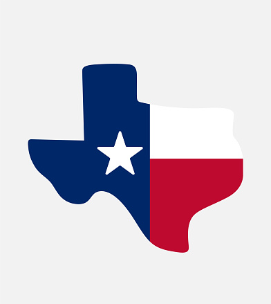 Lone Star State Pride: Texas Flag in the Shape of the State. Vector Illustration.
