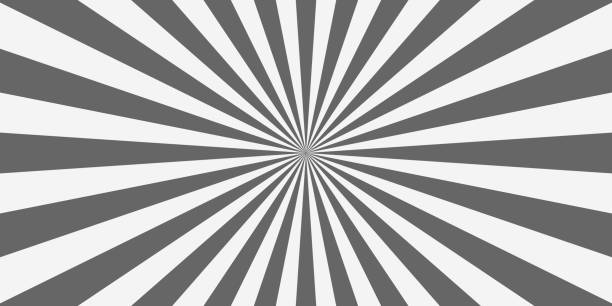 ilustraciones, imágenes clip art, dibujos animados e iconos de stock de fondo de rayas radiales grises. rayo de sol, estallido de estrellas, luz solar, patrón de luz solar. textura vintage de circo. sorpresa cómica, velocidad, boom, flash o efecto de explosión. banner de arte pop - en el centro