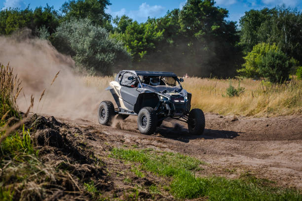 istock ATV and UTV riding in sandy dusty track. Amateur competitions. 4x4. 2059469687