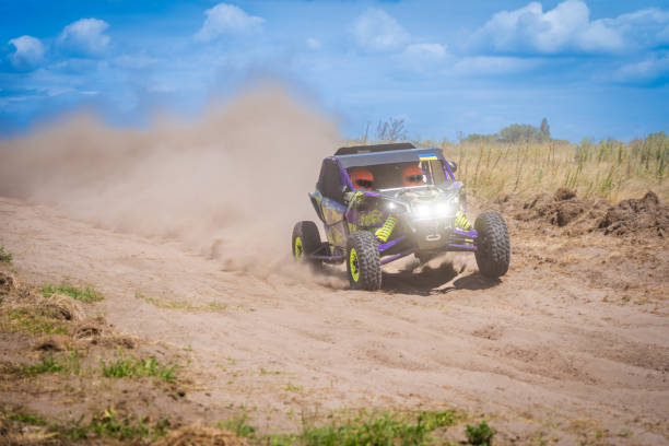 istock Cool view of active UTV at summer. Extreme ride on 4x4 2059469689