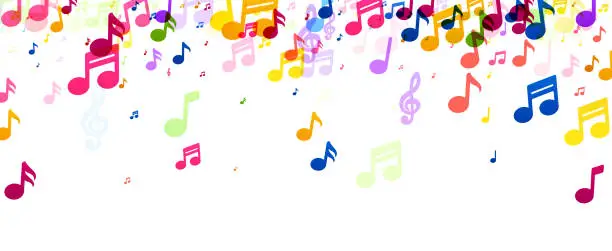 Vector illustration of Colorful Music Notes on White Background