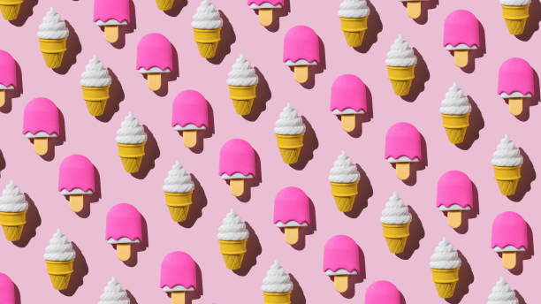 istock A pattern of two popular types of ice cream on a pink background. 2059591216