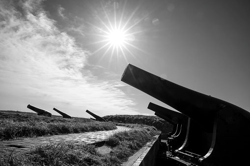 Cannons at Fort McHenry National Monument and Historic Shrine, Baltimore, Maryland, USA