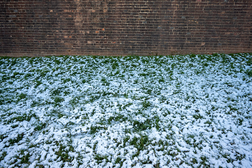 Fresh snow at Fort McHenry National Monument and Historic Shrine, Baltimore, Maryland, USA