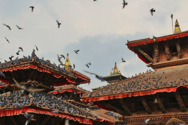 Buddhist temple in old city of Bhaktapur, Nepal