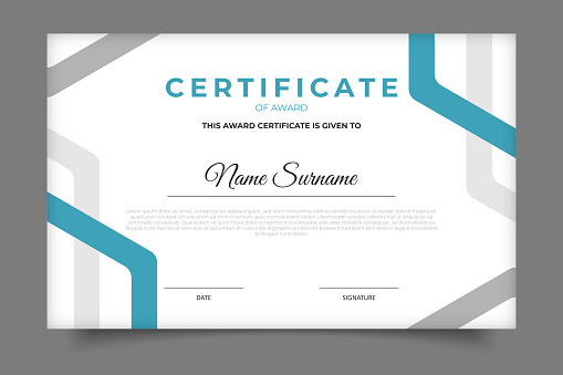 modern geometric business certificate template design concept