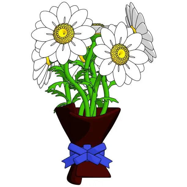 Vector illustration of Daisy bouquet flowers element. Vector illustration with spring season theme. Editable vector element.