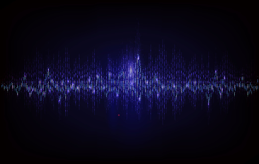 Modern sound wave equalizer. Vector illustration on dark background