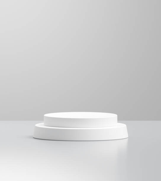 istock White round podium minimal scene for mockup products display 3D background 2059803167
