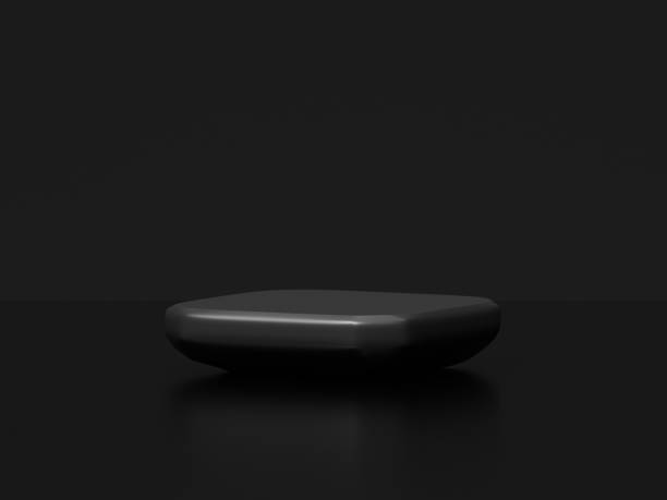 istock Black stone Podium. for placing products 3D background 2059803172