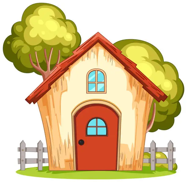 Vector illustration of Charming vector illustration of a whimsical house