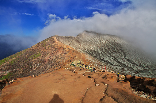 On the top of Ijen volcano, Indonesia