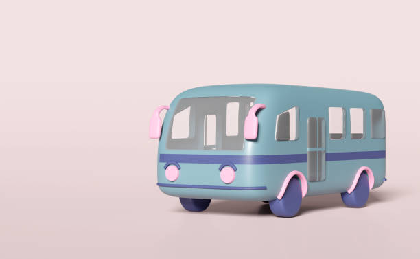 istock 3d bus isolated on pink background. public transportation concept, 3d render illustration 2059990906