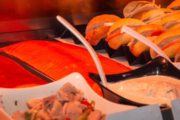 Close up of a fish counter
