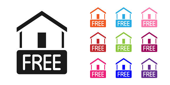 Black Free home delivery concept for increase the sell stock icon isolated on white background. Set icons colorful. Vector.