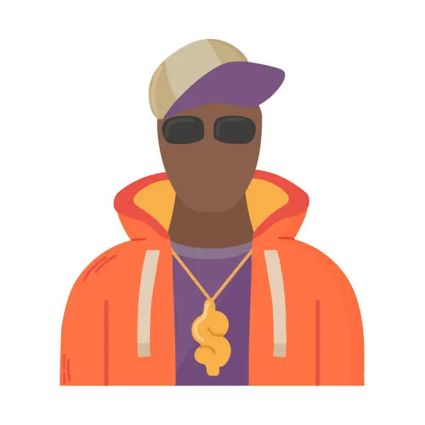 Vector illustration of Rapper icon clipart avatar logotype isolated vector illustration