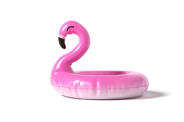 istock Pink flamingo inflatable ring isolated on white background. 2060031082