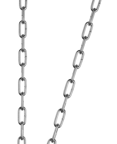 Chains closeup isolated on white background