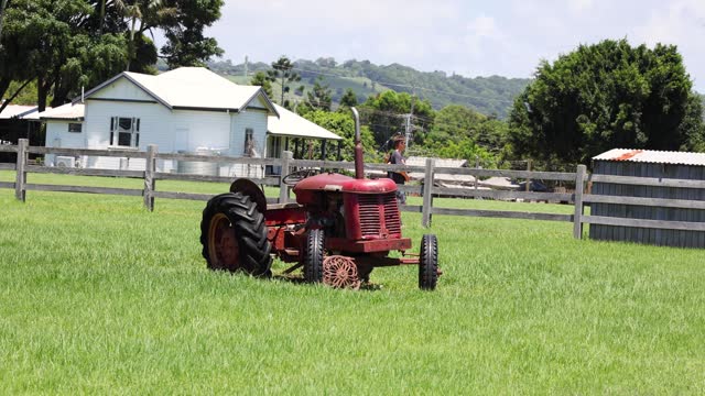 Vintage Tractor on a Farm