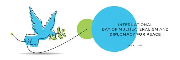 Vector illustration of International Day of Multilateralism and Diplomacy for Peace.