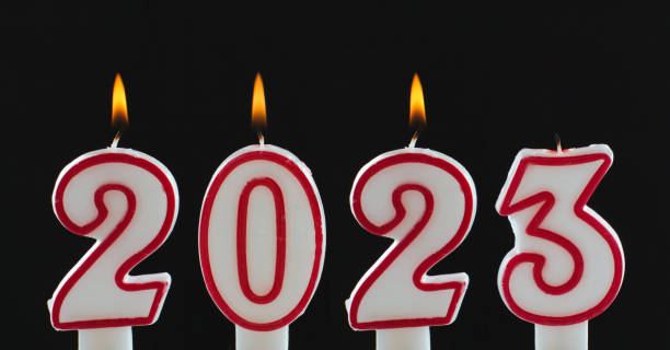 istock Burning candles for year 2023 2060090670