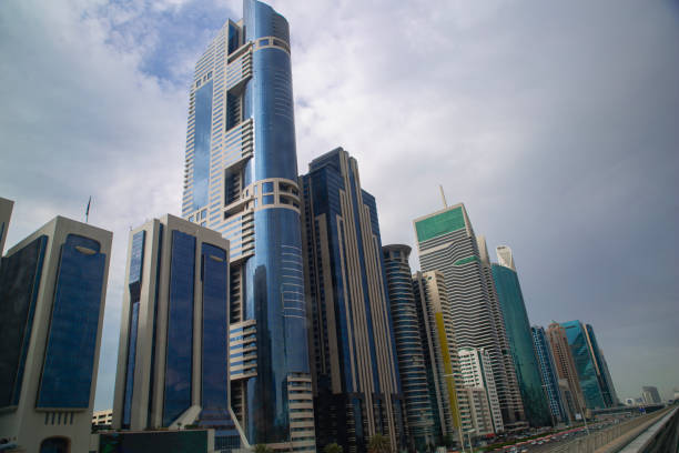 Sharjah city centre skyline in United Arab Emirates or UAE