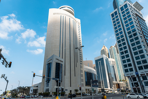 Abu Dhabi, UAE - January 21, 2024: Khalifa Bin Zayed The First St, Le Royal Meridien hotel