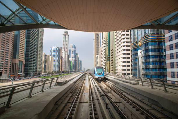 istock Dubai metro railway subway underground train in Dubai, United Arab Emirates 2060110163