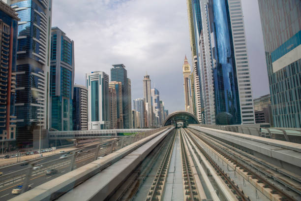istock Financial center with skyscrapers and subway rails. 2060110706