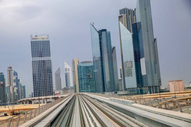istock Financial center with skyscrapers and subway rails. 2060115169