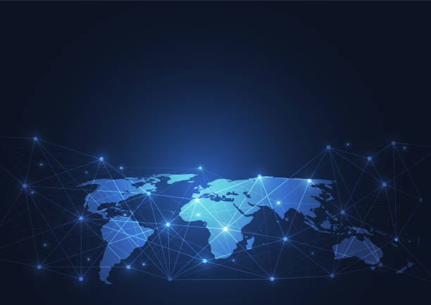 istock Global network connection. World map point and line composition concept of global business. Vector Illustration 2060117814