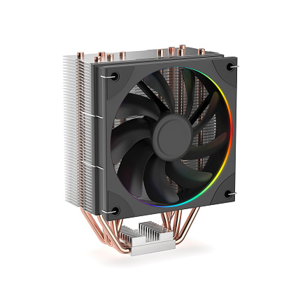 Processor air cooler with five copper heat pipes and rgb fan